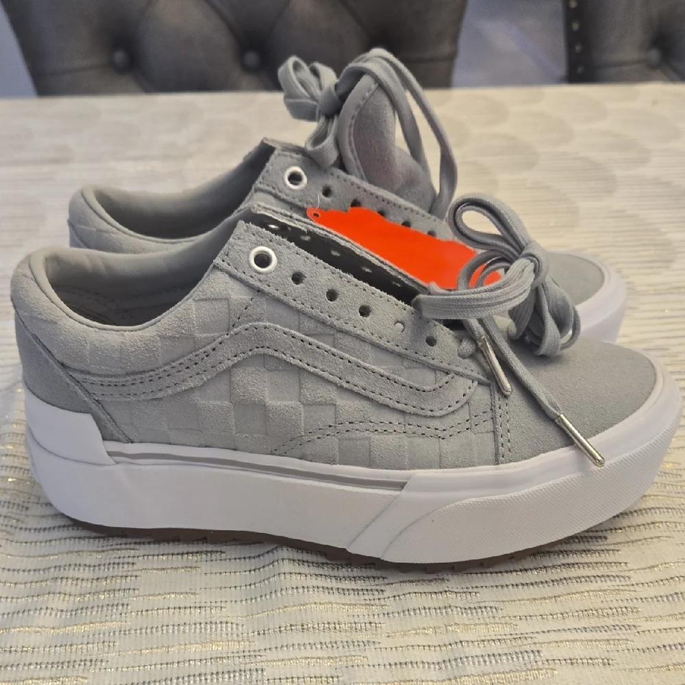 Nwt Vans Womens Gray Suede Platform Sneakers 6.5 - Picture 4 of 7